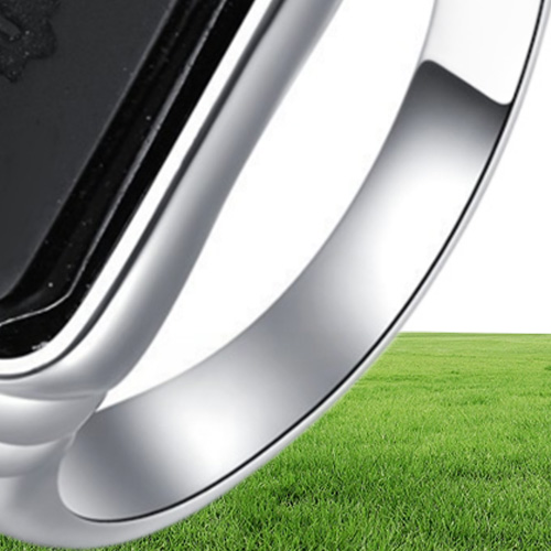 The Great Gatsby High Quality Men039s Ring Black Onyx Ring Men039s Jewelry Silver Color Charm Ring For Men 210310