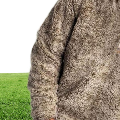 Men's Sweaters Men Winter Sherpa Sweater 1/4 Zipper y Pullover Plus Size 3XL Streetwear Tops Casual Teddy