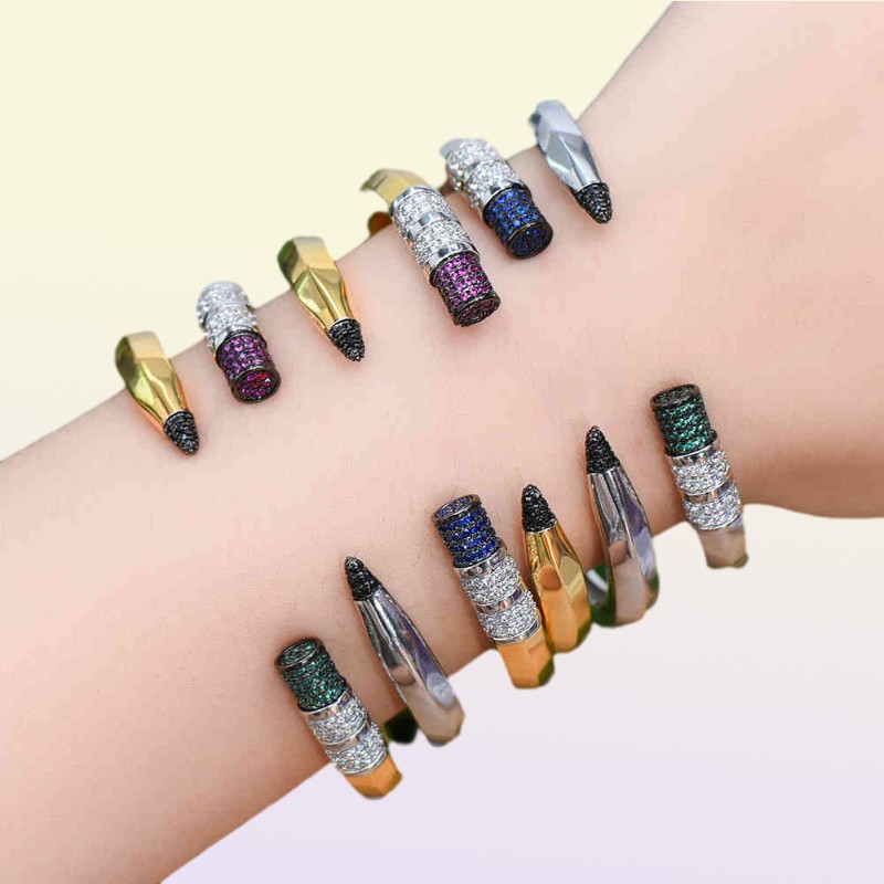 Luxury Designer Jewelry GODKI Trendy Pencil Designs Bangle Cuff for woman man For Women Wedding Full Cubic Zircon Crystal CZ Dubai Sier Color Party Br