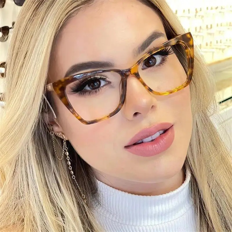 Vintage Blue Light Prescription Cat Eye Glasses 1.5 2 Transparent Computer Eyeglasses TR90 Optical Reading Glasses For Women 240122