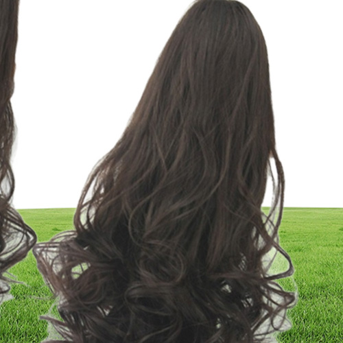 Fashion Long Wavy Cosplay Wigs Curls Wavy Ponytail Wigs Claw Clip Pony Tail Hair Extensions Multicolor Women Wig Heat Resistant