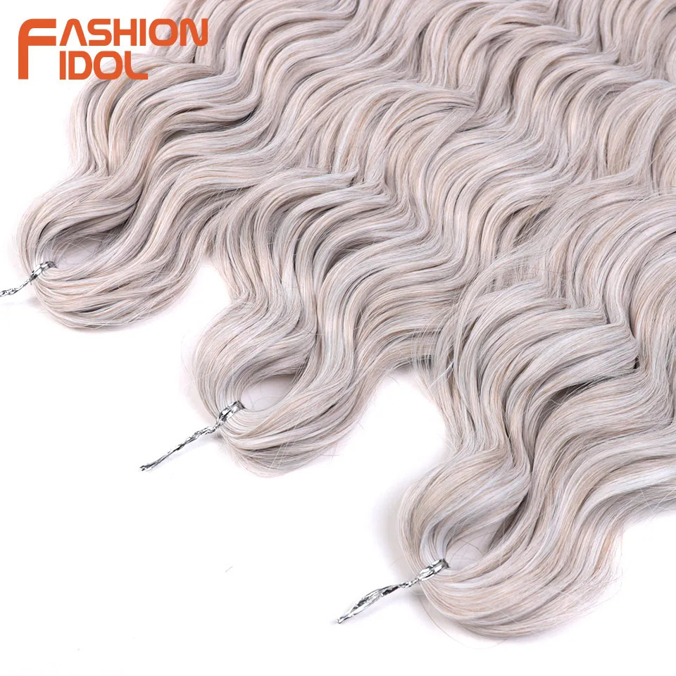 Anna Hair Synthetic Loose Deep Wave Braiding Hair s 24 Inch Water Wave Braid Hair Ombre Blonde Twist Crochet Curly Hair 240118