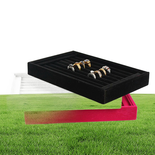 Jewelry Display Stands Velvet Ring Showed Tray Holder for Rings Showcase Velvet Organizer Box Jewelry Box