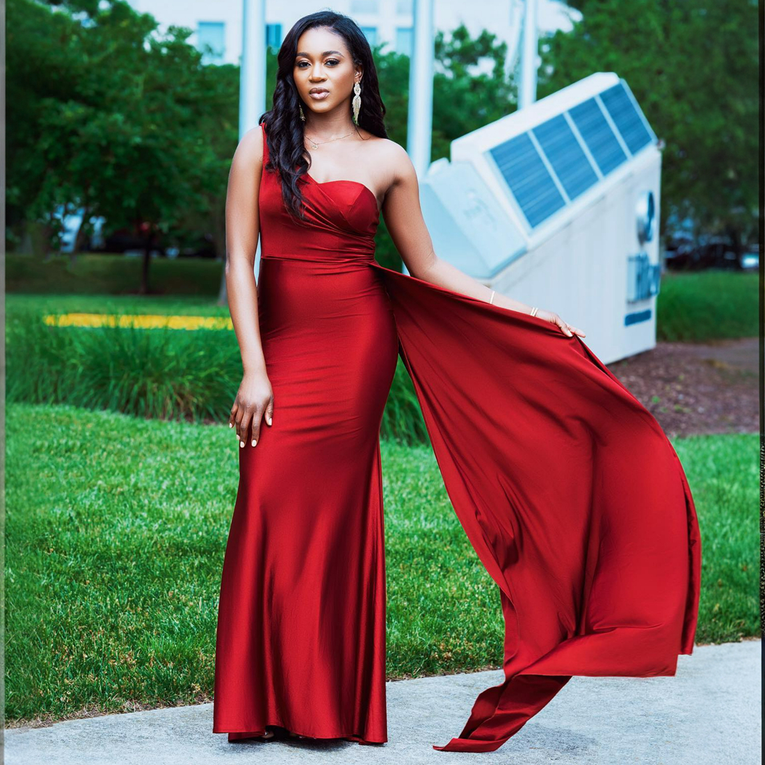 South African Red Junior Bridesmaid Mermaid Elastic Satin Sweep Train Maid of Honor Dresses Bride Gowns for Nigeria Black Women Girls Marriage BR119