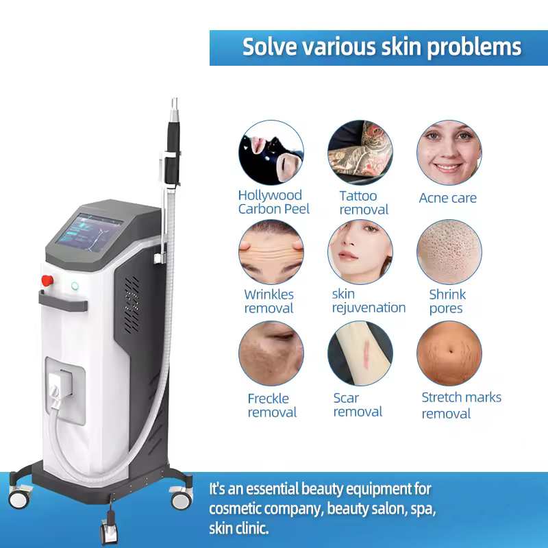 Picosecond Laser Tattoo Removal Black Doll Treatment Skin Brightening Wrinkle Freckle Remove Nd Yag Picolaser Machine with Immediate Result