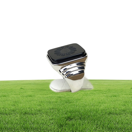 The Great Gatsby High Quality Men039s Ring Black Onyx Ring Men039s Jewelry Silver Color Charm Ring For Men 210310