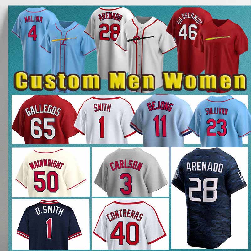 46 Paul Goldschmidt 28 Nolan Arenado Baseball Jerseys 1 Ozzie Smith 3 Dylan Carlson Masyn Winn St. Louis''Cardinals''Edman Willson Contreras Nolan Gorman Lars Nootbaar