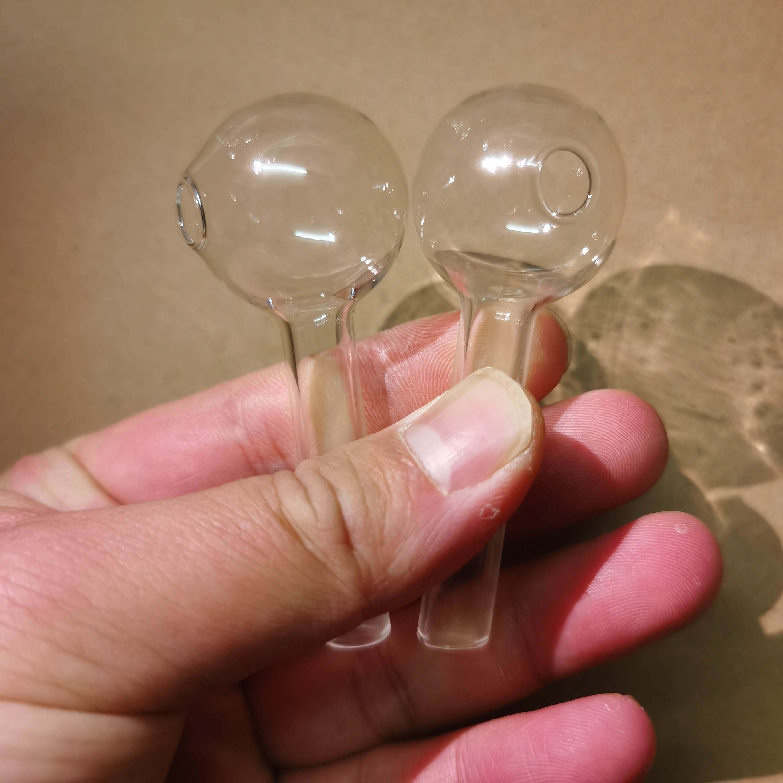 70mm clear glass pipe Handcraft thick glass tube 30mm OD Ball Smoking pipes handcraft