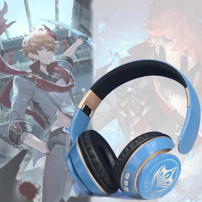 Headsets Genshin Impact Peripheral Xiao Wireless Anime Headphones 3Mode Connected Cosplay Props headset Game Character Bluetooth Earphone J240123