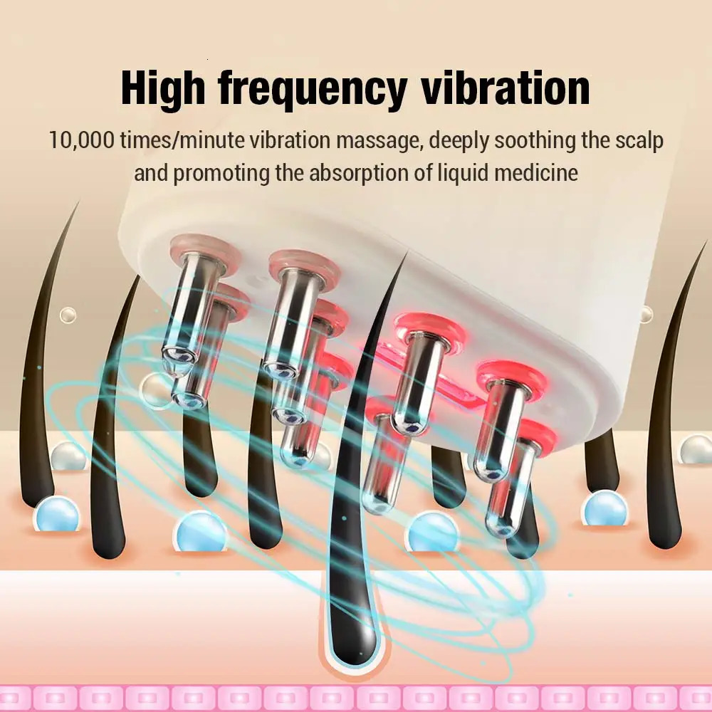 Portable Electric Vibration Massage Comb Red Light Microcurrent Essence Oil Applicator Promote Hair Growth Head Massager 240118