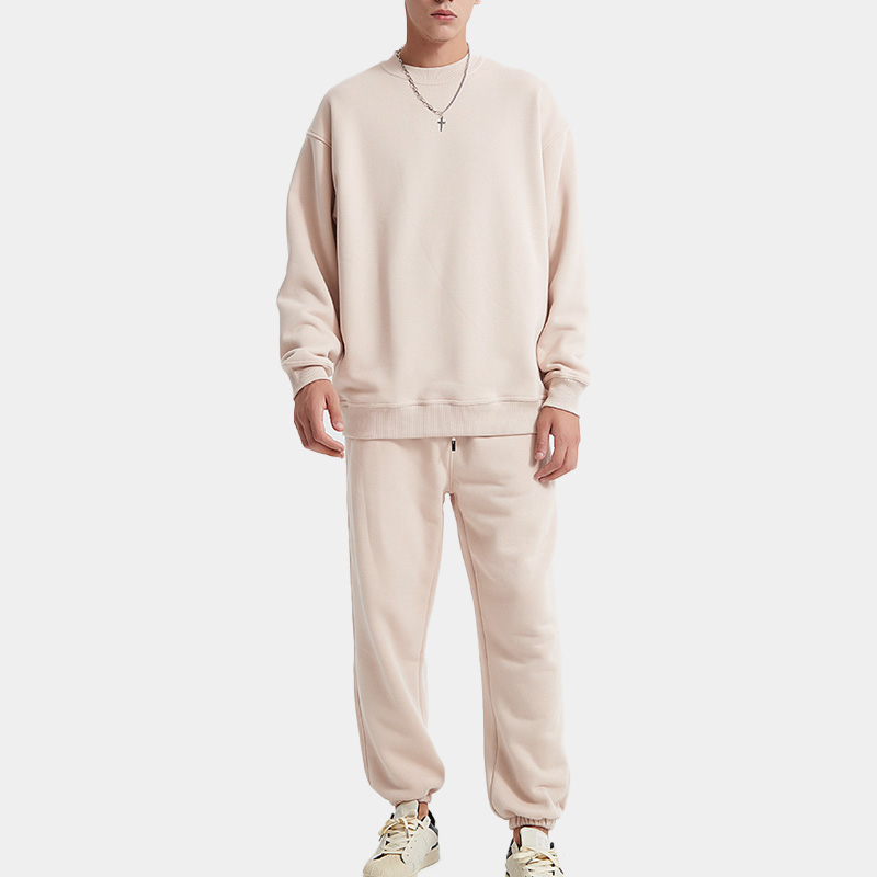 Yoga Slouchy Suit Sweatshirts +Sweatpants Plush Heavy Weight Crew Neck Pullover Lovers Studio-to-street Sweater Loose Jogger Sweatwear 3d on Chest