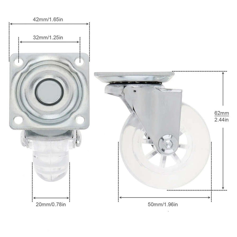 New New 4Pcs Universal Swivel Casters Heavy Duty Furniture Caster Wheel Castor Silent Trolley Wheels For Table Chair Sofa Accessory
