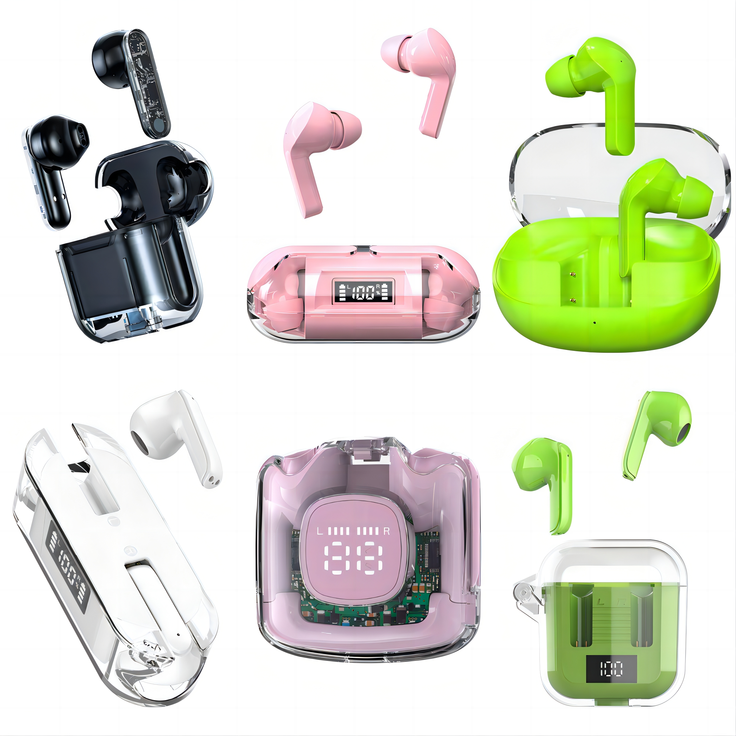 TWS Bluetooth Earphone Wireless Bluetooth Earphone TM Series In ear Headphones Earbuds Built-in Microphone High Quality Headphone Sport Earphone LED d