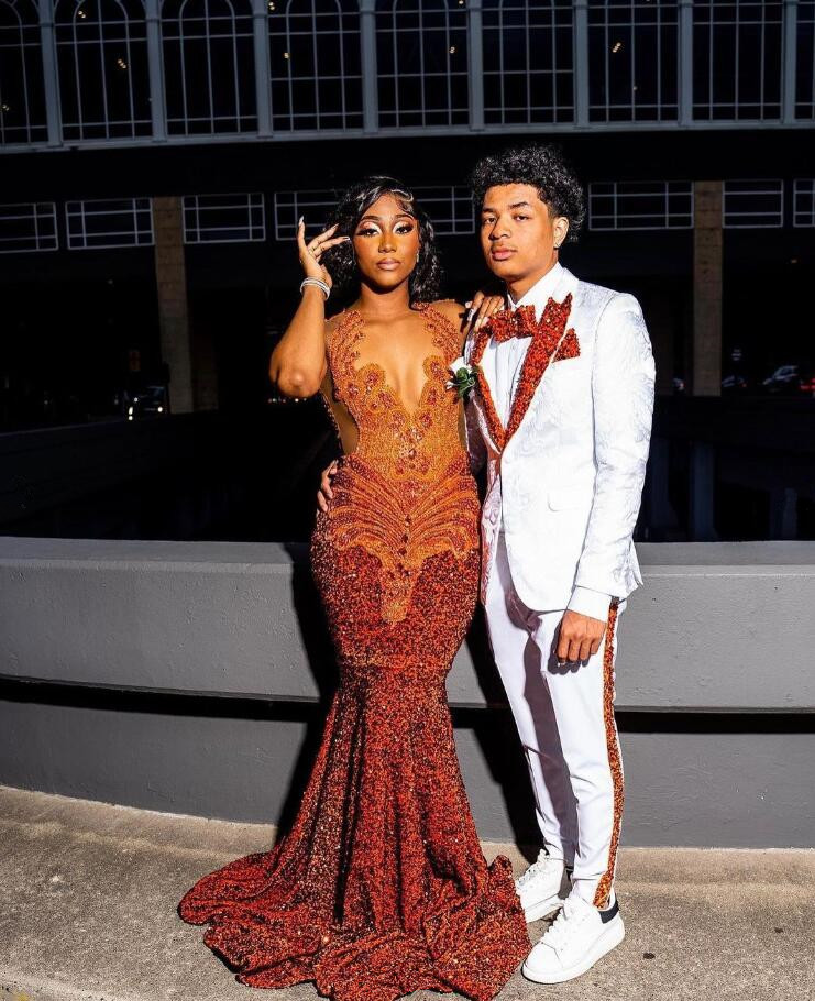 Orange Sparkly African Evening Ceremony Dress for Women Luxury Diamond Crystal Velvet Prom Birthday Gown vestidos de gala