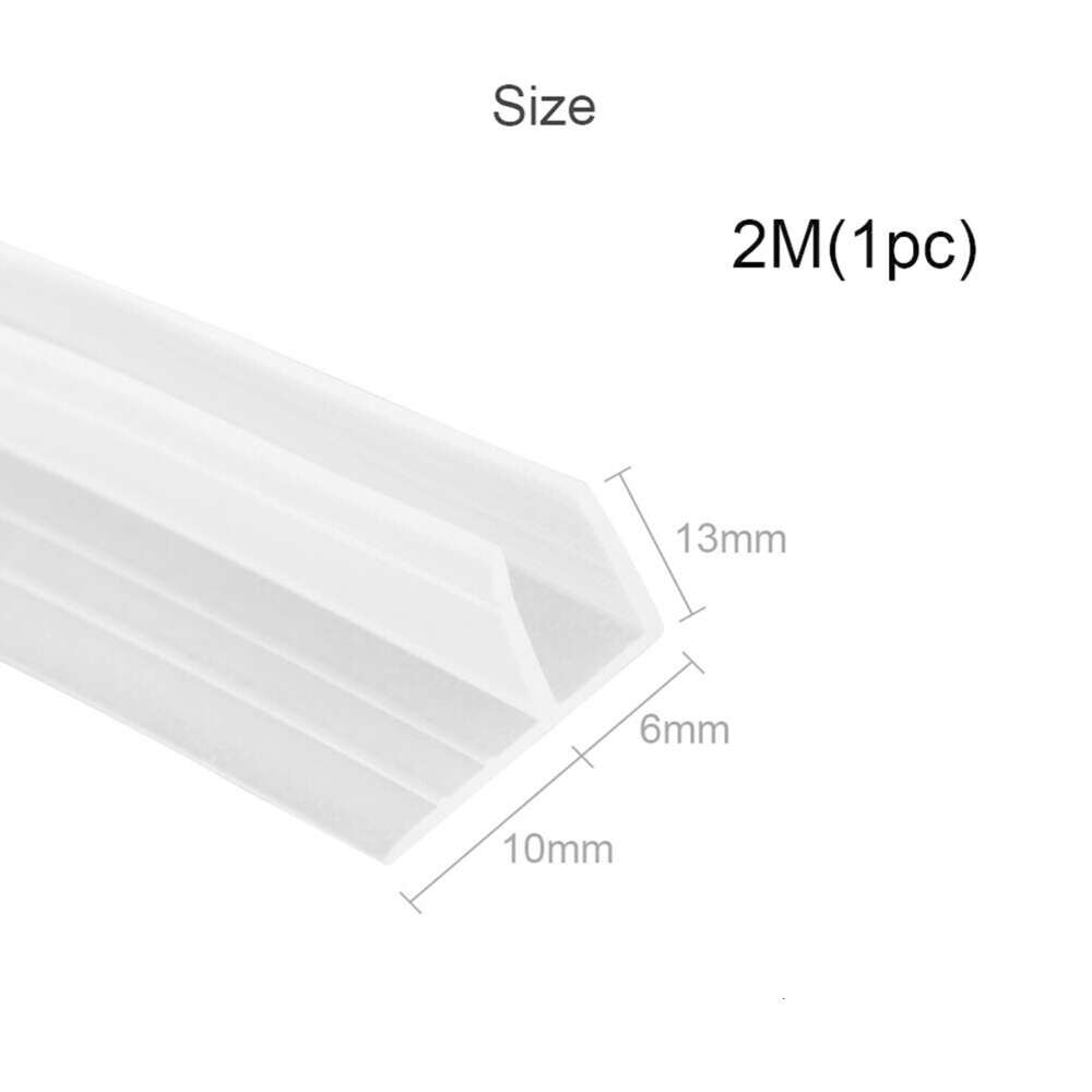 New New 2M Bath Shower Door Seal Strip For Screens Doors F Shape Sealing Strip Shower Glass Door Seals Gaps Bathroom Accessories