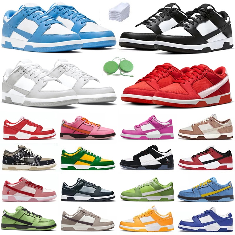 Men Women Shoes Sneaker Panda White Black Unc Blue Grey Fog Medium Olive Triple Pink Rose Whisper Active Fuchsia Brown Platform Mens Trainers Sports Sneakers Shoe GAI