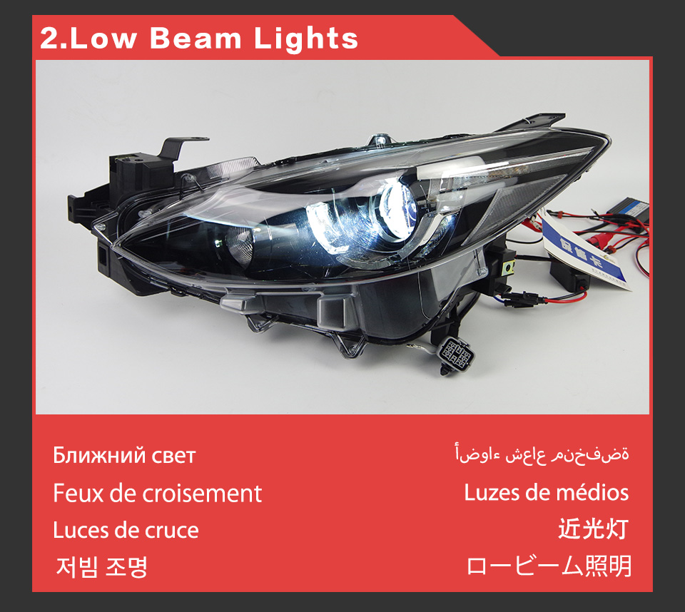 LED Daytime Running Turn Signal Head Light for Mazda 3 Car Headlight 2013-2016 Axela High Beam Lamp Lens