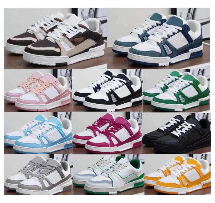Designer Shoes Emed Trainer Sneaker White Black Sky Blue Green Denim Pink Red Mens Casual Sneakers Low Platform Womens Trainers