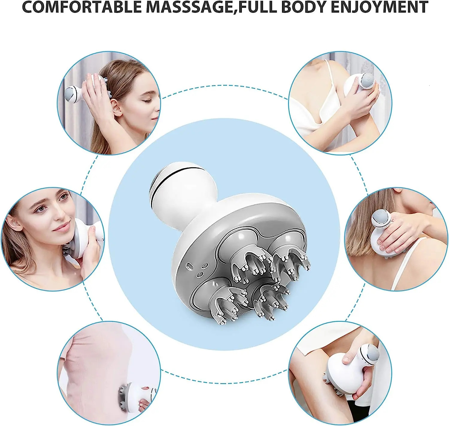 Electric Cordless Hair Scalp Massager Handheld Portable Head Scratcher for Growth Deep Clean and Stress Relax 240118