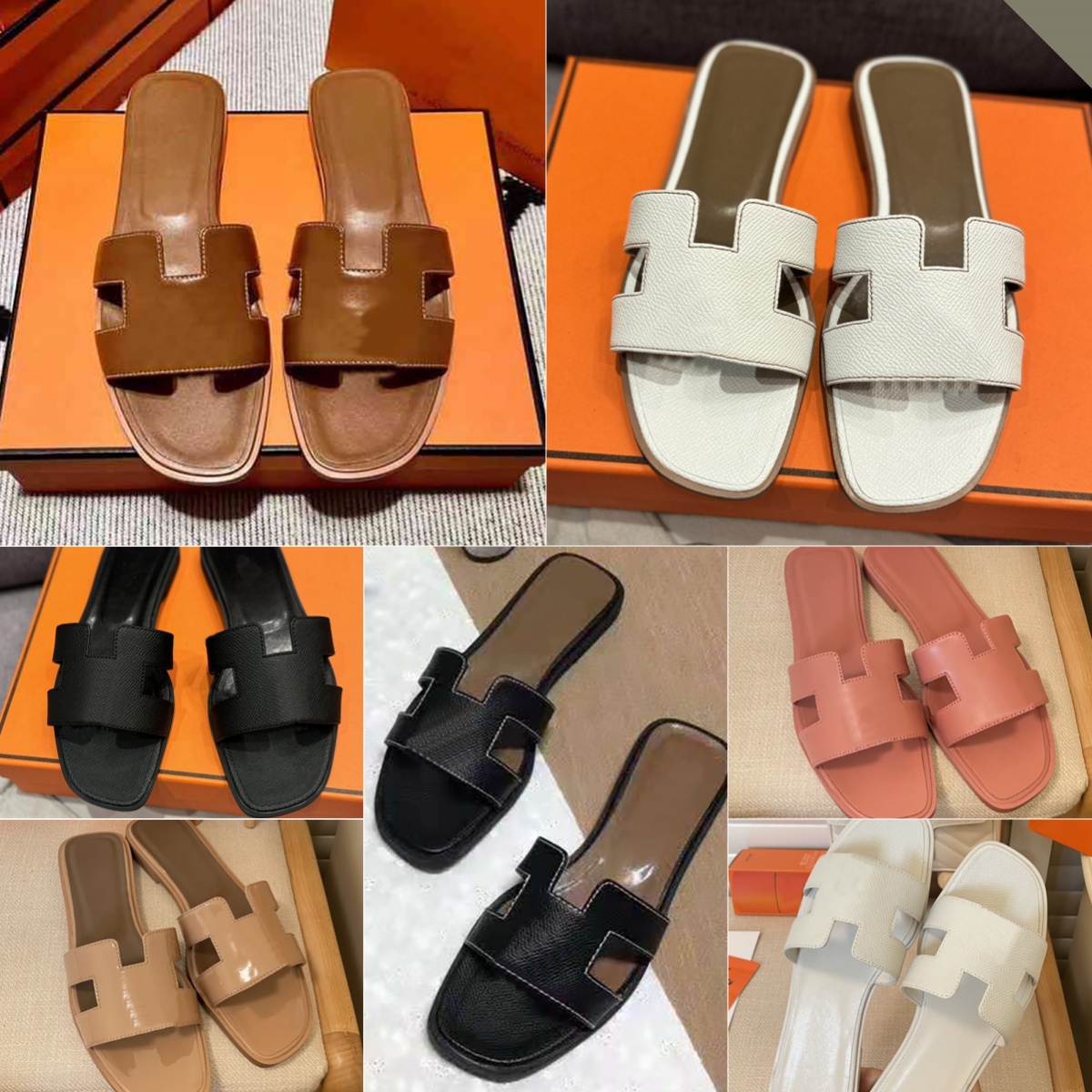 designer sandals Women shoes Designer slippers for womens sandal lady casual loafers shoes white brown outdoor beach slides Summer flats Classic Flat heel flats