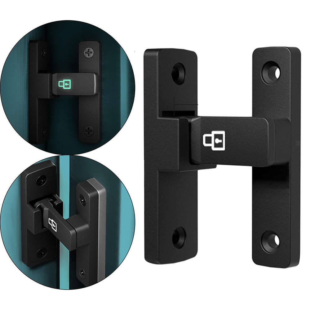 New New Luminous Door Latch Bolt 90 Degrees Sliding Door Lock Free-Punch Interior Door Bolt Right Angle Sliding Gate Lock Hardware - view 3