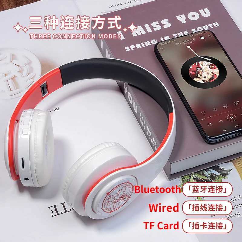 Headsets Genshin Impact Peripheral Xiao Wireless Anime Headphones 3Mode Connected Cosplay Props headset Game Character Bluetooth Earphone J240123