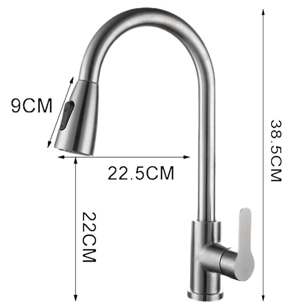 New New Kitchen Faucet Pull-Out Water Tap 2 Modes Sprayer 360 Rotation Hot And Cold Water Mixer Tap Deck Mounted Sink Faucet