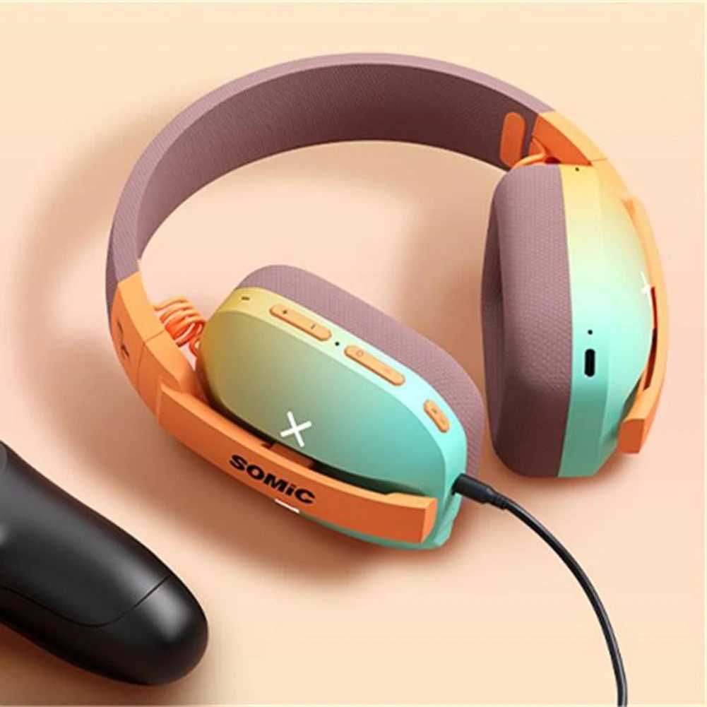 Headsets Somic G810 Wireless Bluetooth Headphone With 3 Modes Connection35ms ultra-low latencyCool Light Wireless Gaming Headset J240123