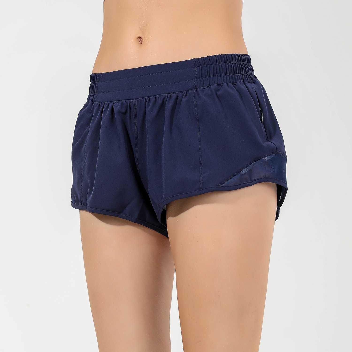 Womens Yoga Shorts High Waist Gym Fitness Training Tights Short Pants Girls Running Elastic Pants Sportswear Pockets