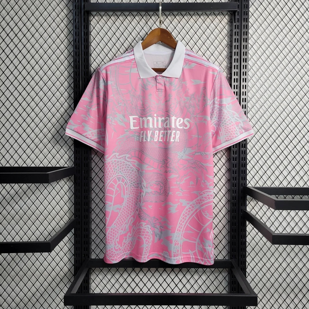 New Arrivals 2023/2024 R Ma--drid Chinese Dragon Pink Football Shirt soccer Size S-XXL top quality