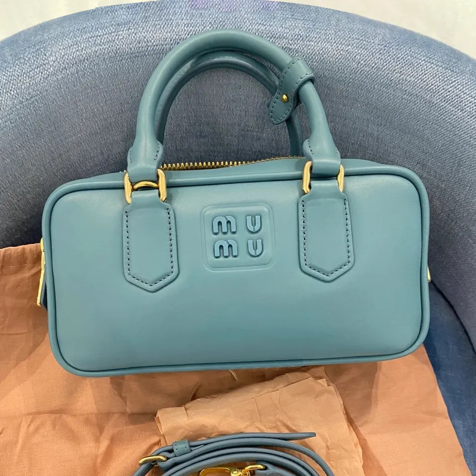 Genuine Leather Arcadie satchel Bowling bag Womens travel sling pochette shoulder handbag purse mens Luxury clutch Even bags Designer CrossBody tote Underarm Bag