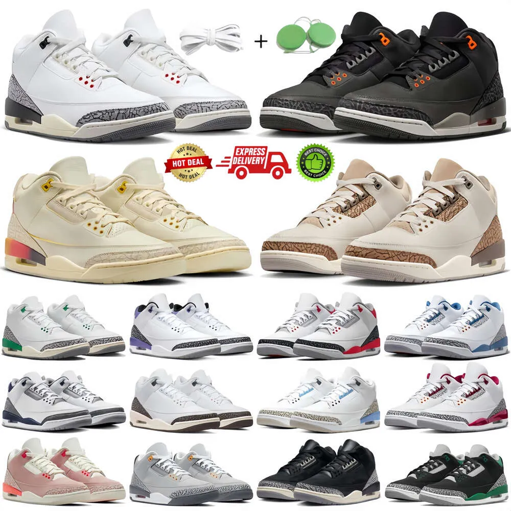 Deigner 3 baketball shoe men women Caual Sneaker Mulin Oreo White Cement Black Cat Slim Shady Cardinal Racer True Blue Varity Royal Outdoor