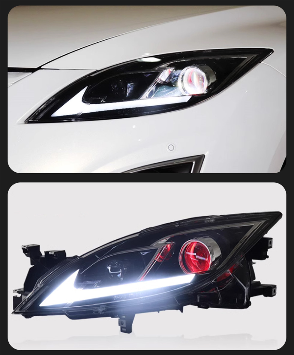LED Headlight For Mazda 6 ATENZA Headlights 2009-20 16 Angel Eye Bi LED Signal Daytime Lights Accessory