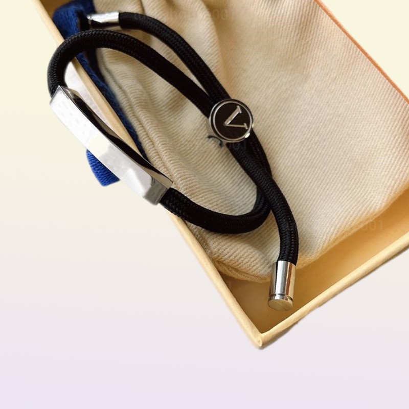 New Charming Designer Adjustable Letter Bracelet Classic Woven Cord Silver Buckle Bracelet Suitable for Men and Women Luxury Party