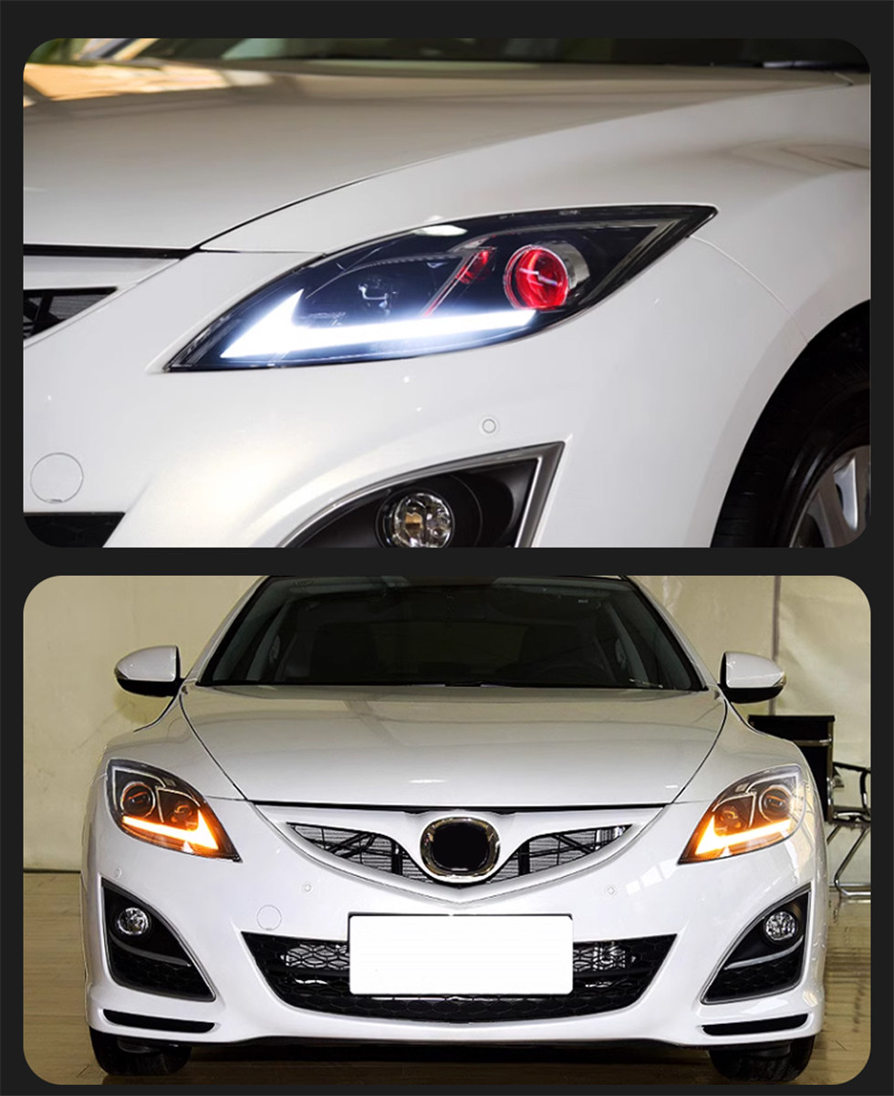 LED Headlight For Mazda 6 ATENZA Headlights 2009-20 16 Angel Eye Bi LED Signal Daytime Lights Accessory