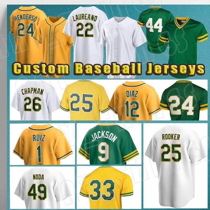 6 Aledmys Diaz Baseball 44 Reggie Jackson Jerseys 24 Rickey Henderson Brent Rooker Athletics Ryan Noda Esteury Ruiz Oakland Ken Waldichuk Zach Jackson Mason Miller