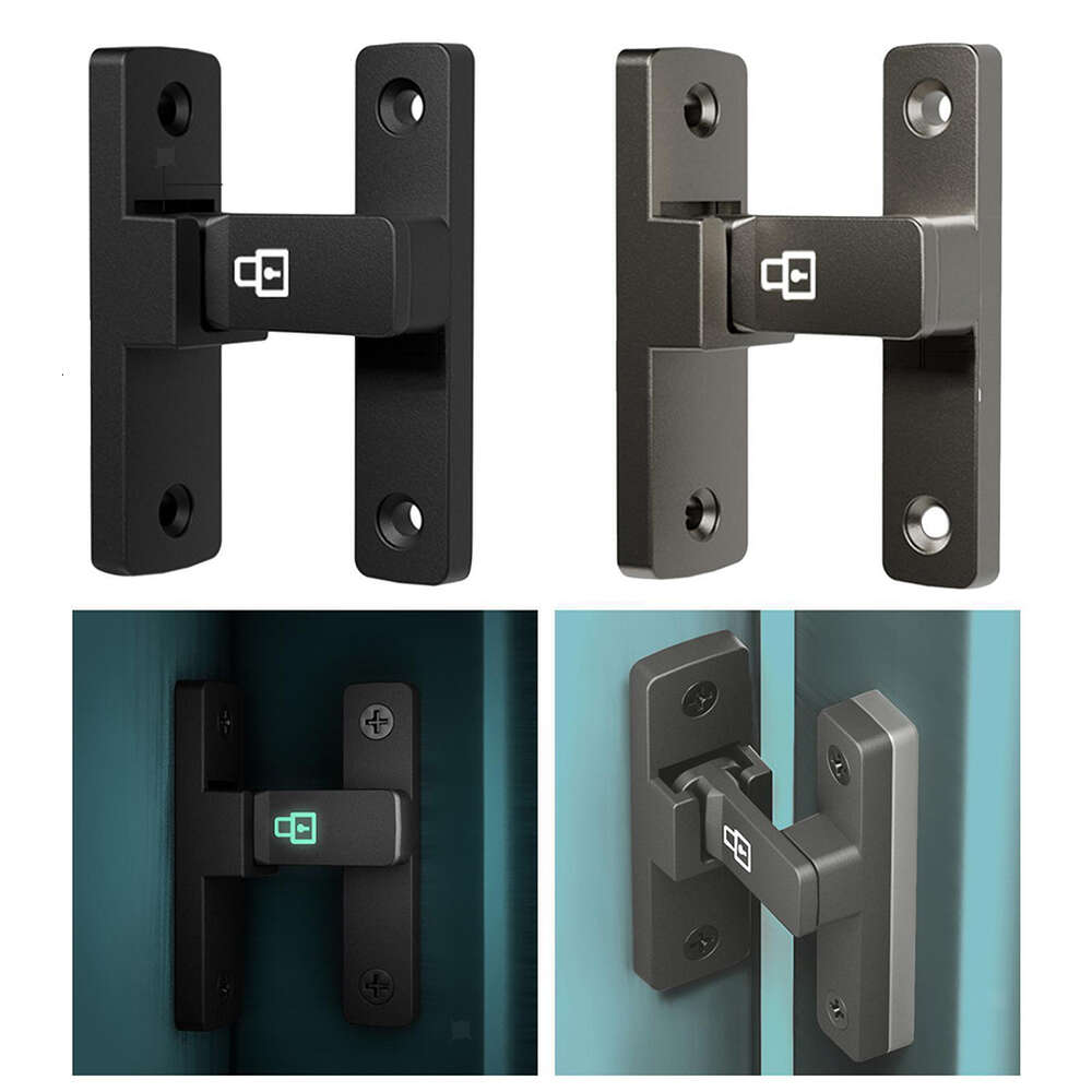 New New Luminous Door Latch Bolt 90 Degrees Sliding Door Lock Free-Punch Interior Door Bolt Right Angle Sliding Gate Lock Hardware - view 5