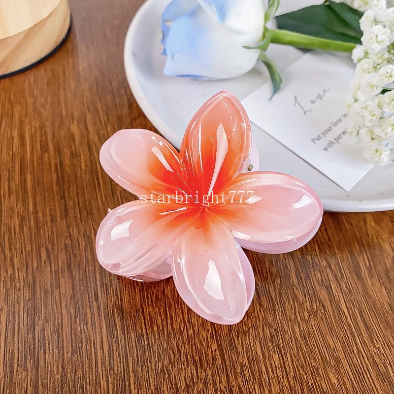 Retro 8cm Women Girls Hawaiian Flower Hair Claw Large Flower shower Clip Hair for Woman Clip Crab Shark Hair Grab Clamps Ladies Korean Accessories