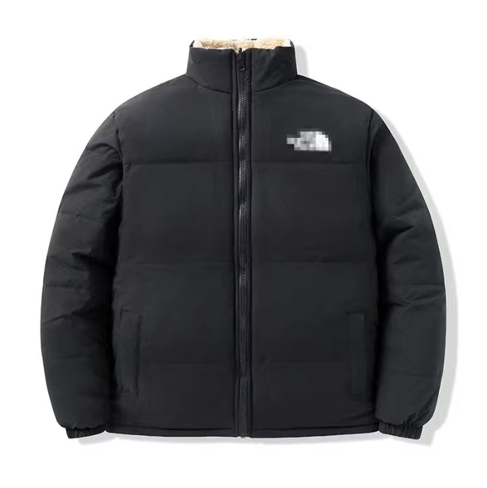 Winter Embroidery Lambswool Double-Sided Wear Popular down Cotton-Padded Jacket Thick Winter Clothes Cotton-Padded Coat Men's Casual Jacket Cotton-Padded Jackets