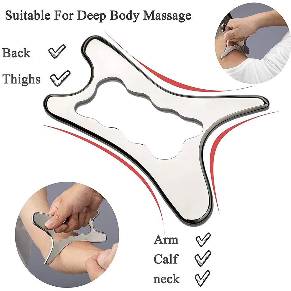 Stainless Gua Sha Tools Steel Scraping Massage Tool IASTM for Relaxing Soft Tissue Reduce Head Neck Back Pain 240118