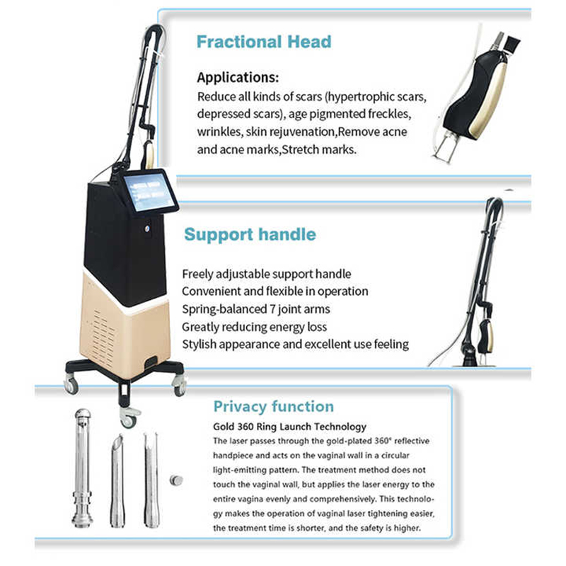 Co2 Fractional 60W Skin Resurfacing Scar Removal Dermatology Laser Acne Treatment Machine