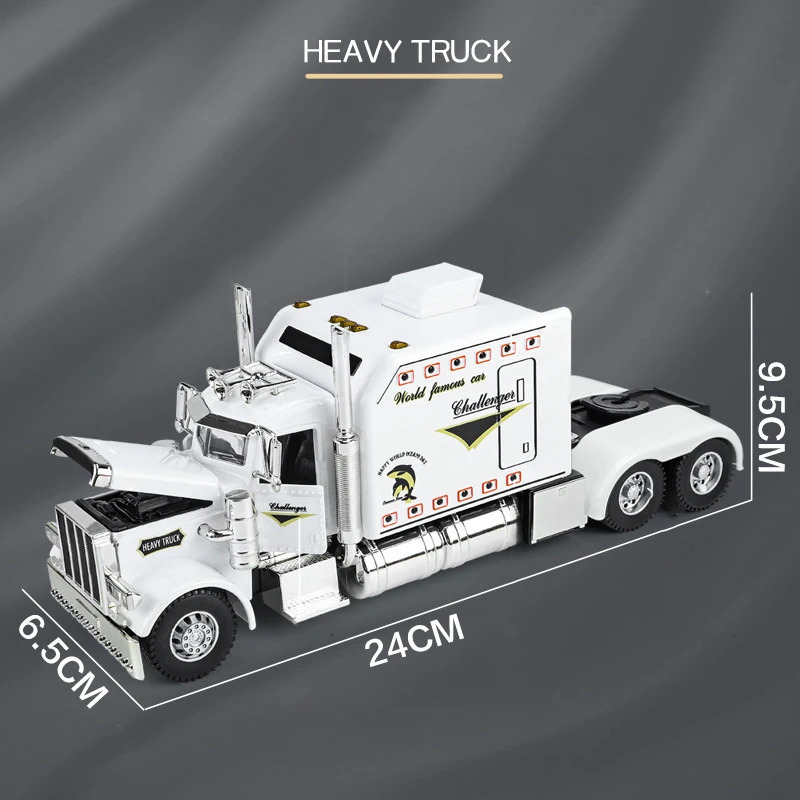 1 24 Peterbilt 389 Tractors Truck Alloy Model Car Toy Diecasts Metal Casting Sound and Light Car Toys For Children Vehicle 240118