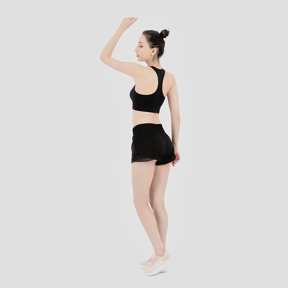 Womens Yoga Shorts High Waist Gym Fitness Training Tights Short Pants Girls Running Elastic Pants Sportswear Pockets