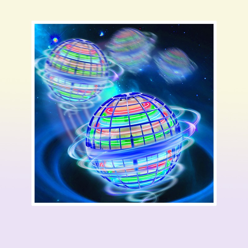 ElectricRc Aircraft Crystal Magic Ball Fly Ufo For Kid Flying Toys Hover Orb Controller Mini Drone Rgb Lights Spinner 360 Ro