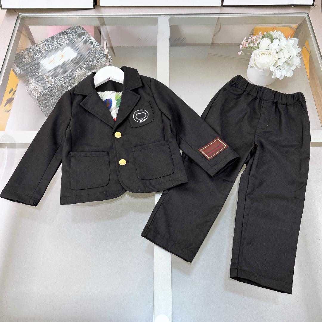 Brand baby Tracksuits Colorful printed lining KIds formal dress Size 100-150 Embroidered logo suit jacket and pants