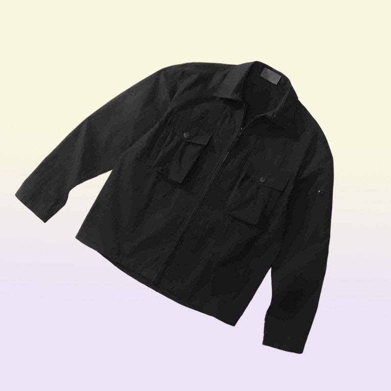 Men039s Casual Shirts Spring and Autumn 2021ss Ghost Piece Overshirt Cotton Nylon Tela Mens Street Fashion Shirt All Black Armb