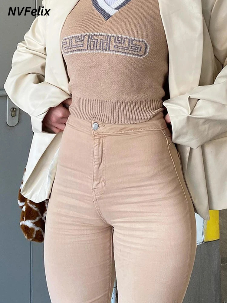Flare Wide Leg Jeans Women Elastic High Waist Skinny Mom Denim Pants Fashion Oversize Casual Winter Trousers Streetwear 240118