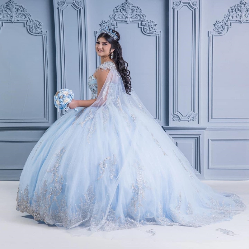Princess Quinceanera Dress 2024 Off Shoulder Appliques Lace Beads With Cape Party Sweet 16 Gown Vestidos De 15 Anos