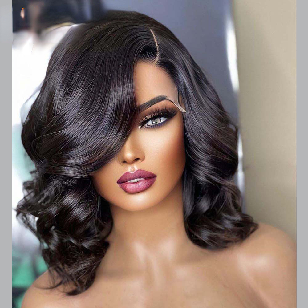 Ombre Honey Blonde Remy Human Hair Short Bob Wig for Women Glueless Transparent HD Lace 613 Body Wave 13x4 Frontal Wigs Synthetic