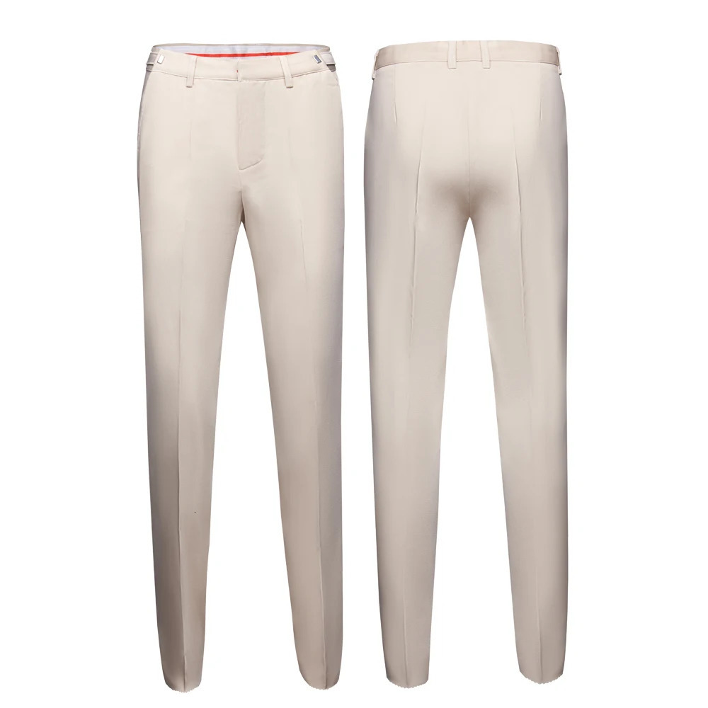 Men Fashion Pink red Boutique Solid Color Official Business Suit Pants Men Groom Wedding Dress Suit Pants Mens Trousers 240124